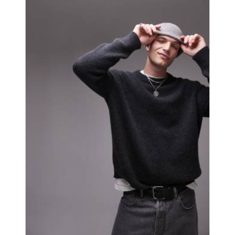 ARKET wool blend oversized sweater in washed black