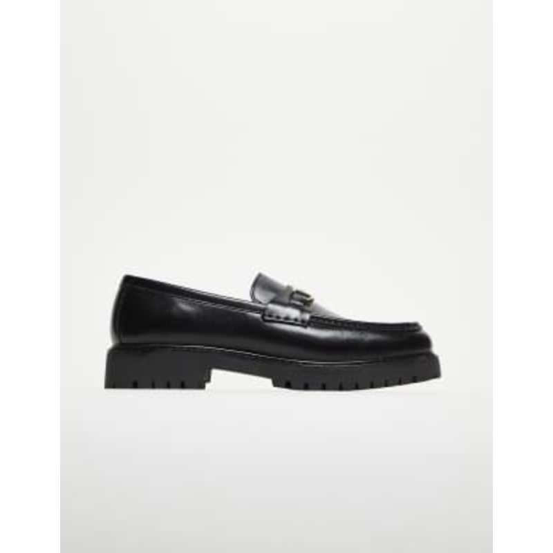 Walk London Sean trim loafers in black leather