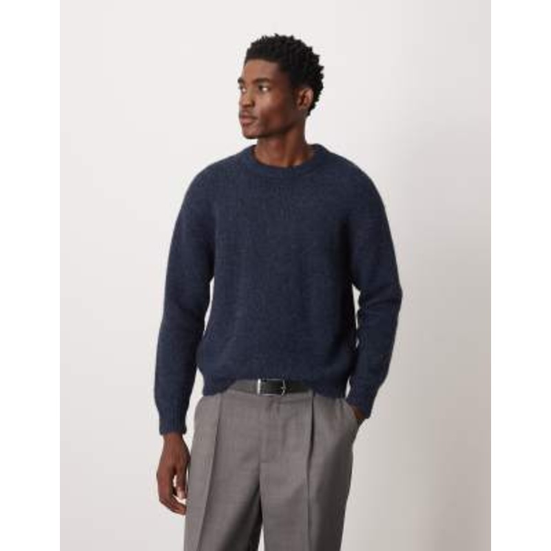 Weekday wool blend sweater in navy melange