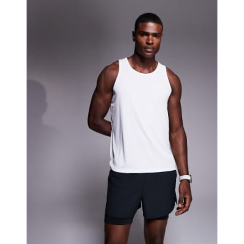 4505 quick dry mesh relaxed fit running tank top in white