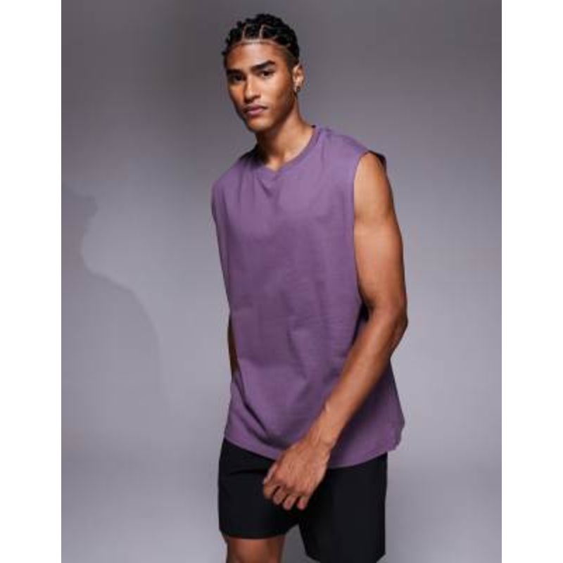 4505 Icon cotton oversized pump training tank with quick dry finish in heather