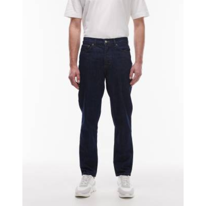 Topman rigid tapered jeans in raw