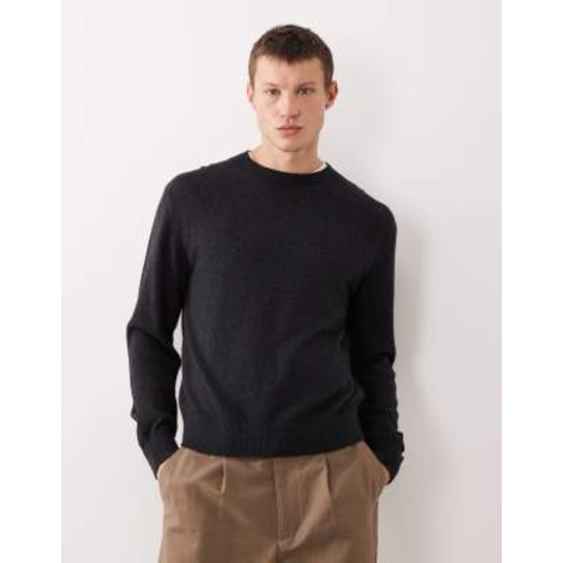 Weekday premium wool blend sweater in black