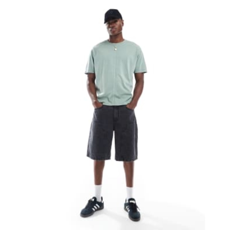 Another Influence carpenter jorts in washed black