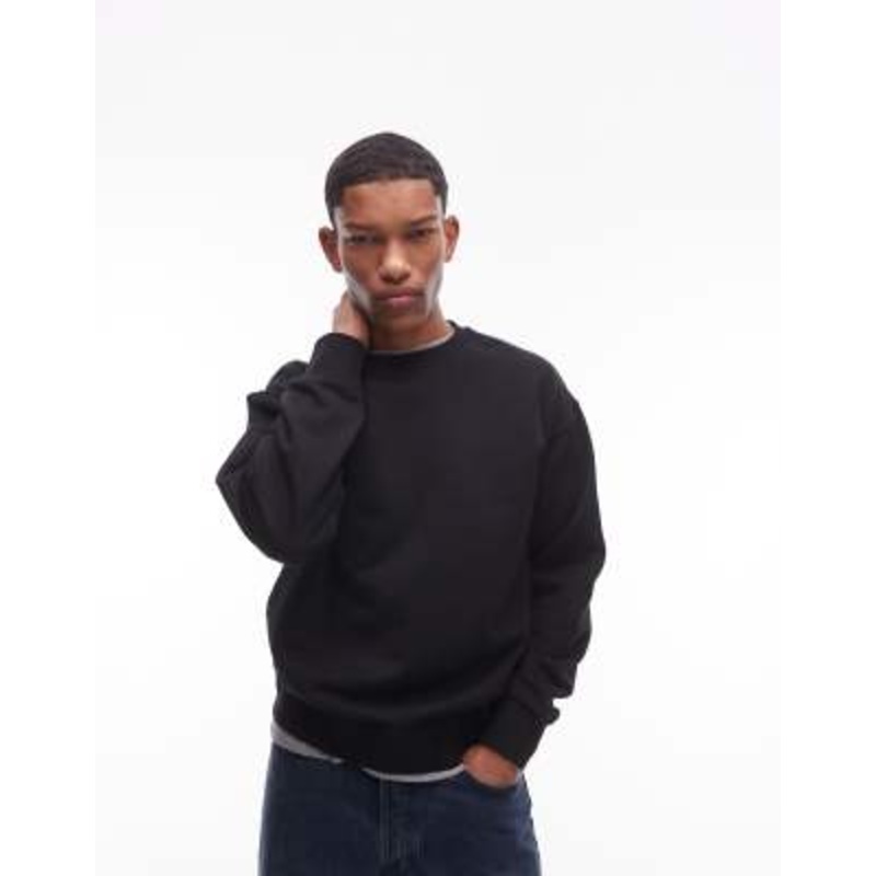 ARKET relaxed terry sweatshirt in washed black