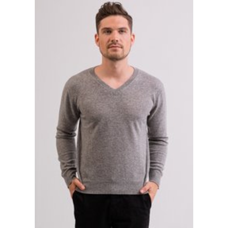 CASH-MERE V-AUSSCHNITT – Strickpullover – grau