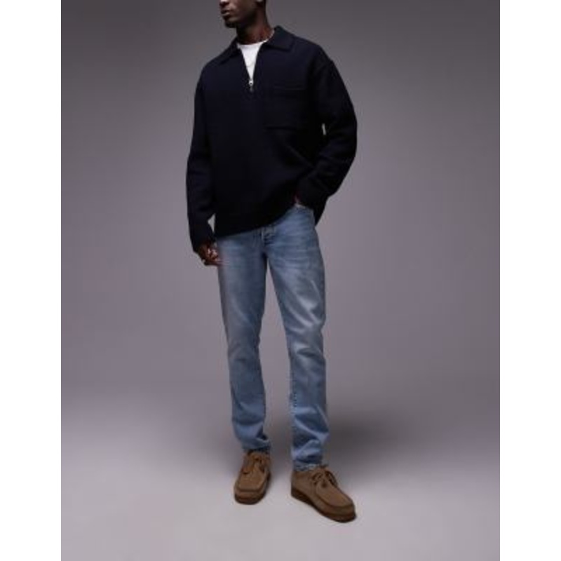 Topman stretch skinny jeans in light wash blue