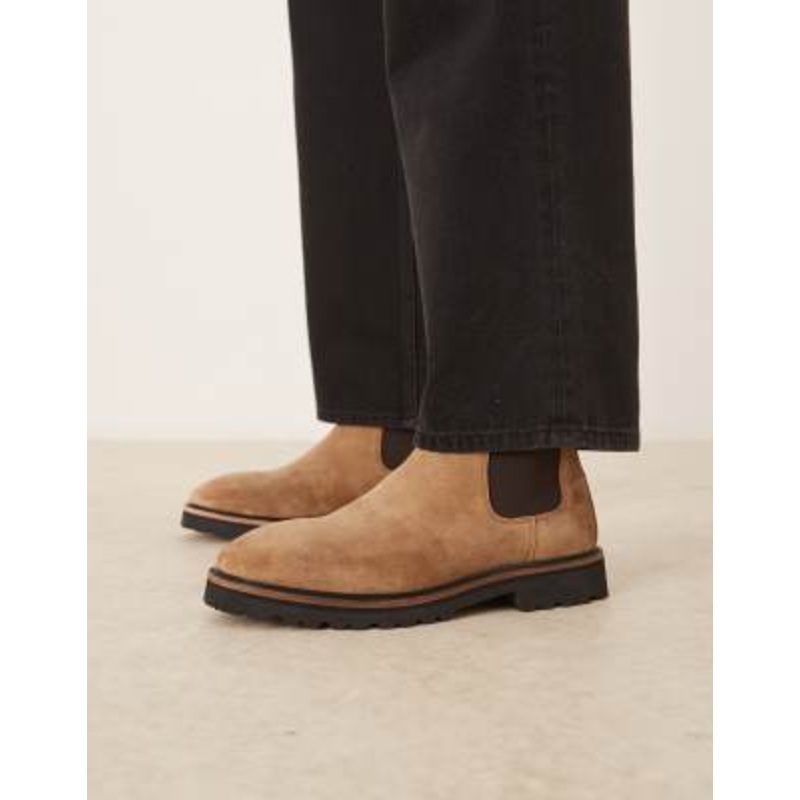 Walk London Mayfair chelsea boot in tan suede