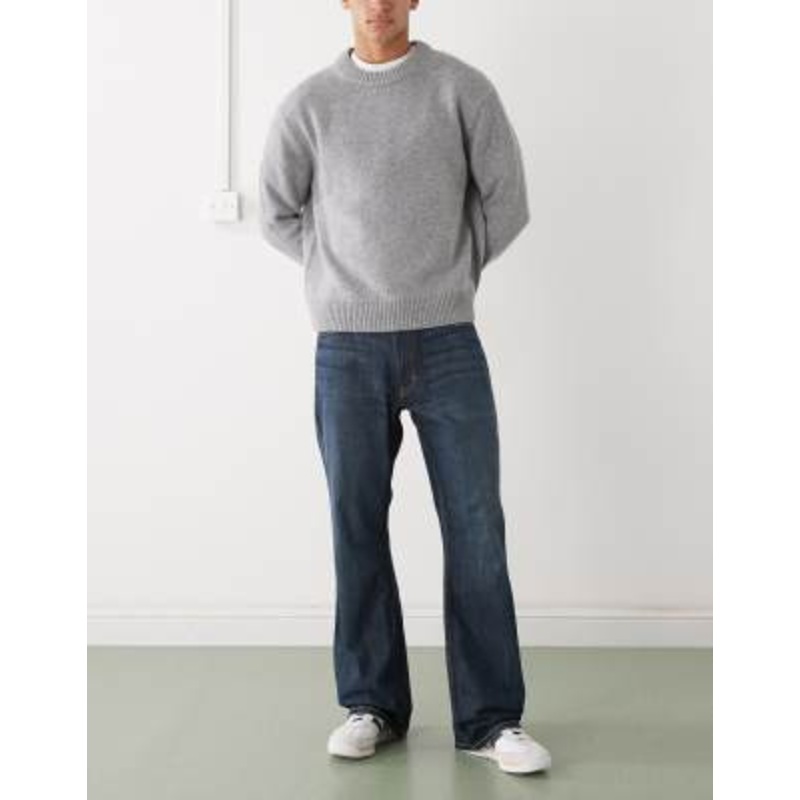 Weekday Mercury relaxed fit bootcut flare jeans in dark blue