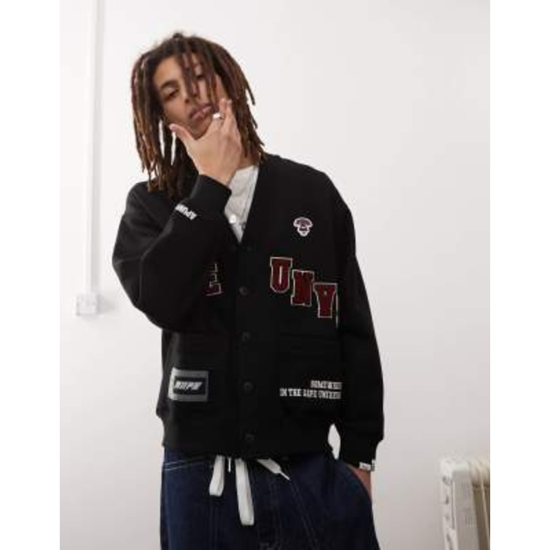 AAPE By A Bathing Ape university cardigan in black