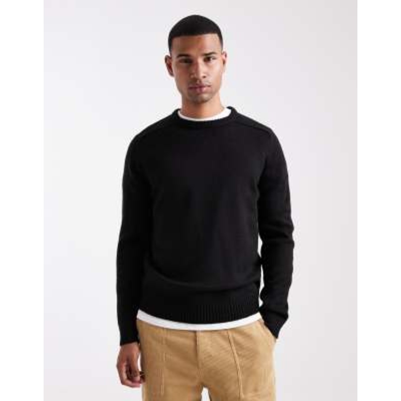 Brave Soul crew neck sweater in black