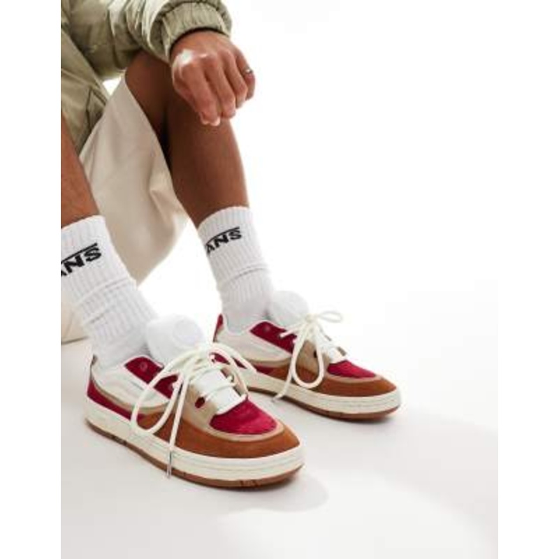 Vans Speed sneakers with pink detail in white