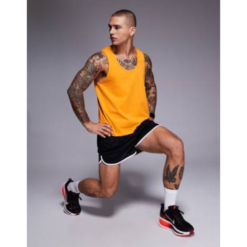 4505 Running cotton tank top with quick dry finish in tangerine