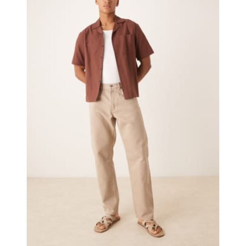 ARKET Ocean loose fit jeans in beige pigment wash