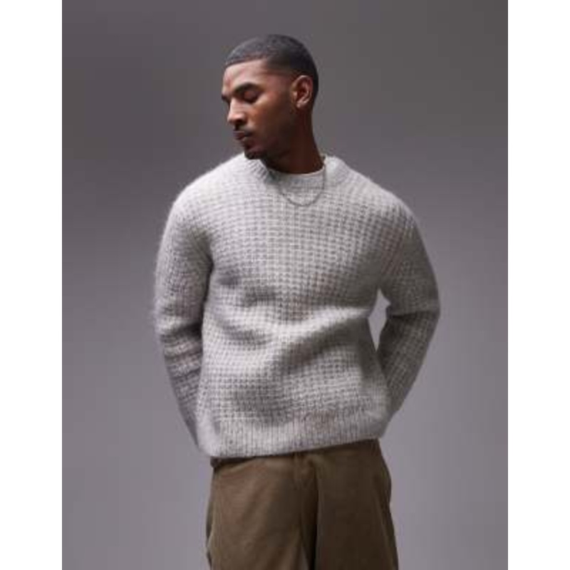 ARKET alpaca knit rib sweater in gray