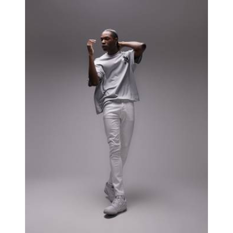 Topman skinny jeans in white