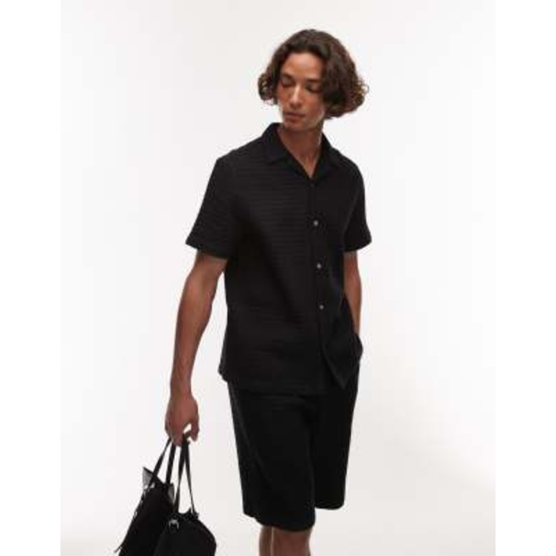 Topman textured grid plaid in black – part of a set