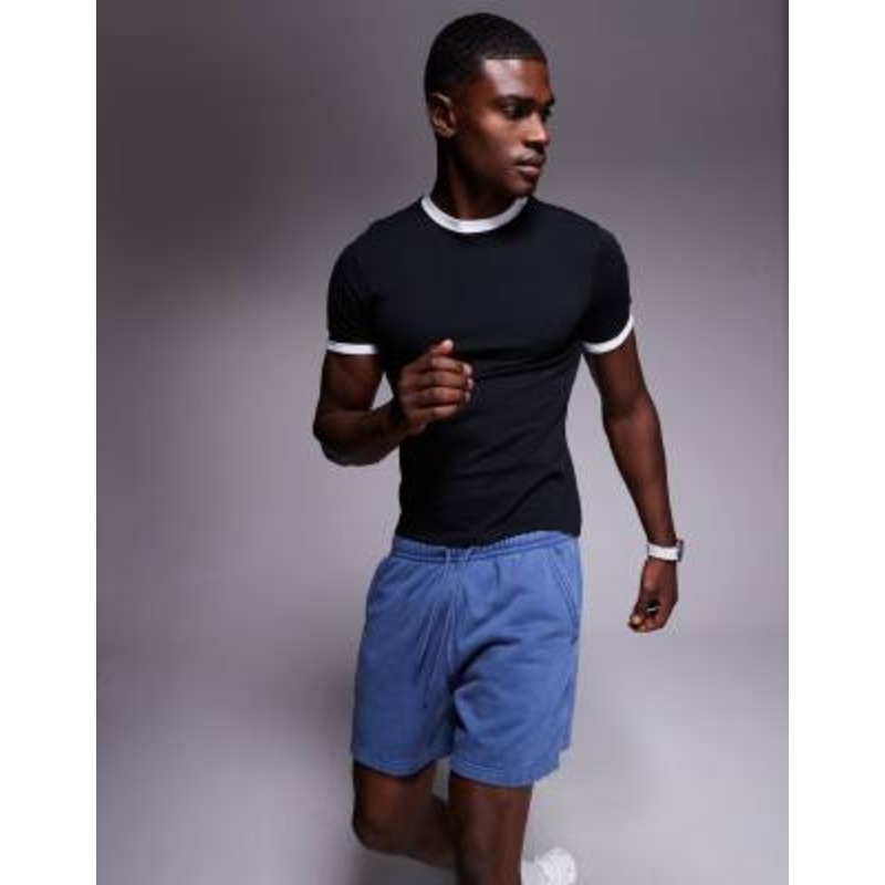 4505 cotton shrunken fit baby ringer tee with quick dry finish in black