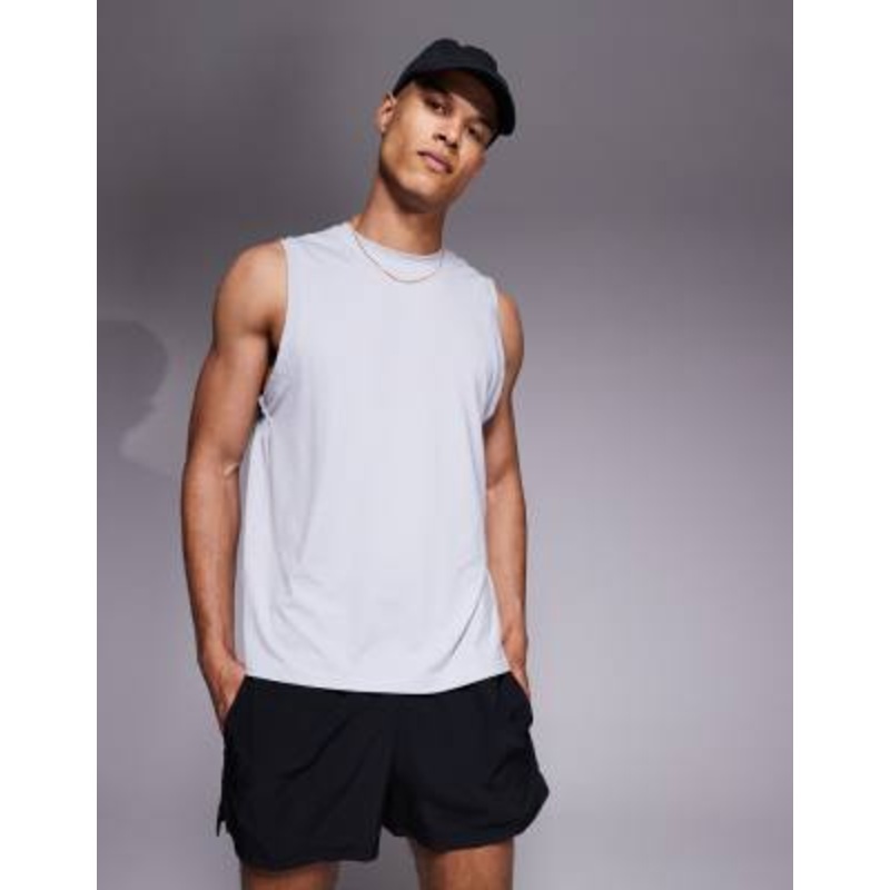 4505 brushed finish quick dry performance tan top in heather gray