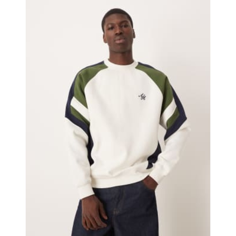 Alma De Ace peli color block sweatshirt in off white