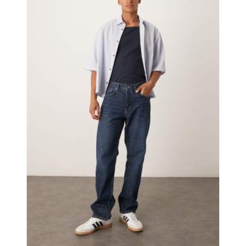 ARKET Ocean loose straight leg jeans in deep blue wash