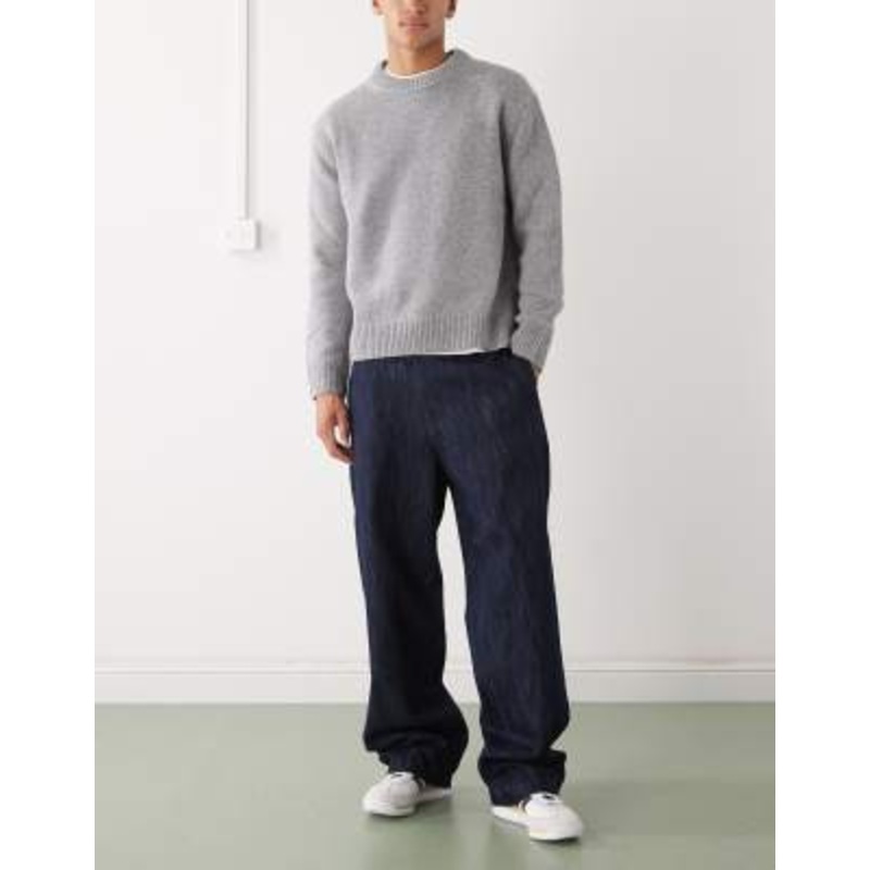 Weekday chino fit jeans in blue slub rinse wash