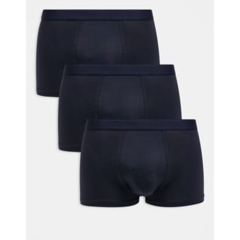 ARKET cotton rich 3 pack premium boxer briefs set in dark blue