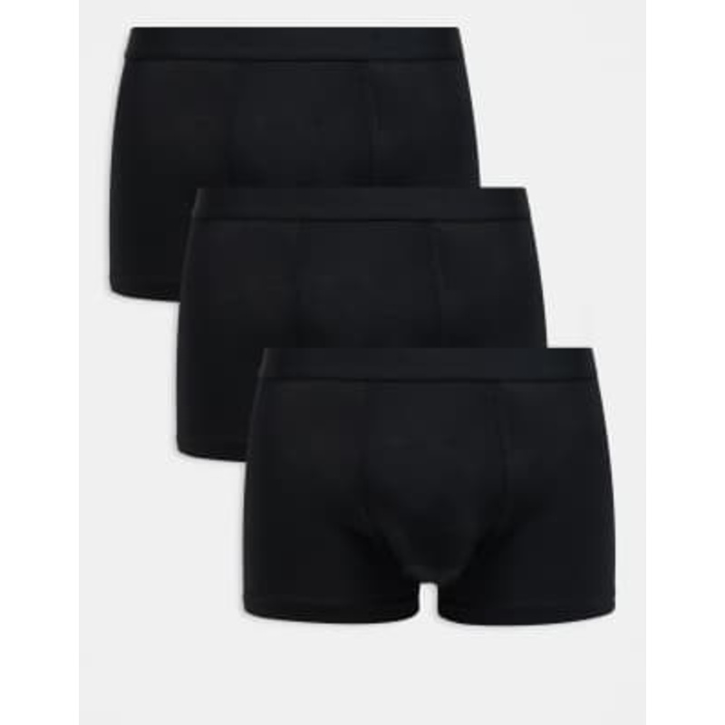ARKET cotton rich 3 pack premium boxer set in black