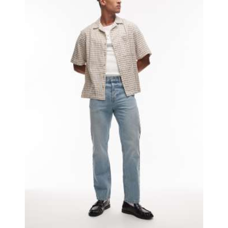 Topman straight leg jeans in light wash