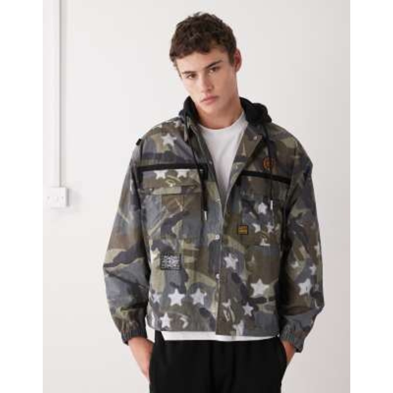 Aape by A Bathing Ape boxy long sleeve shirt in all over brown camo