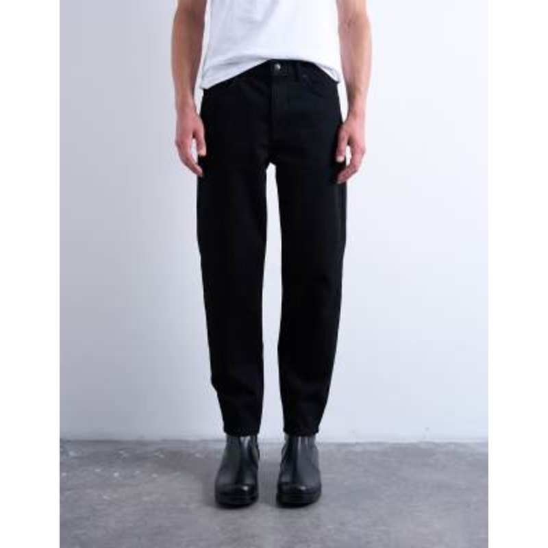 Topman rigid taper jeans in black