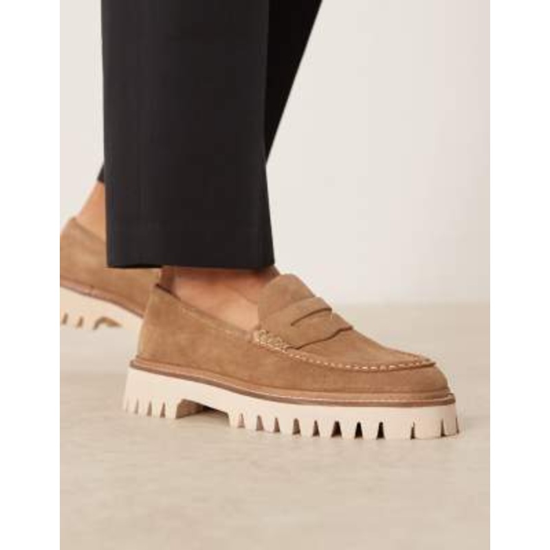 Walk London Hopper saddle loafers in tan suede