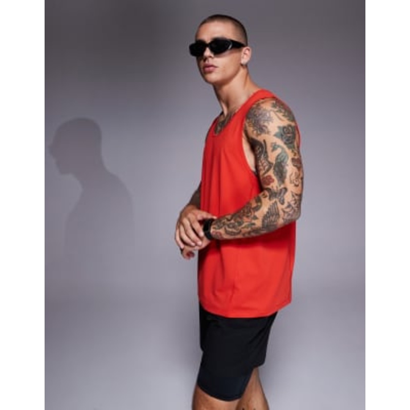 4505 Icon quick dry mesh training tank top with racer back in red