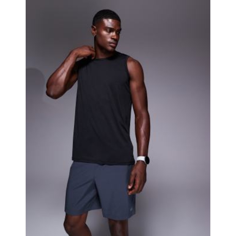 4505 Icon training sleeveless loose fit tank top with quick dry in black