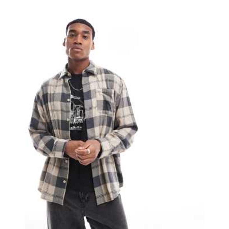 ADPT oversized brushed cotton shirt in beige