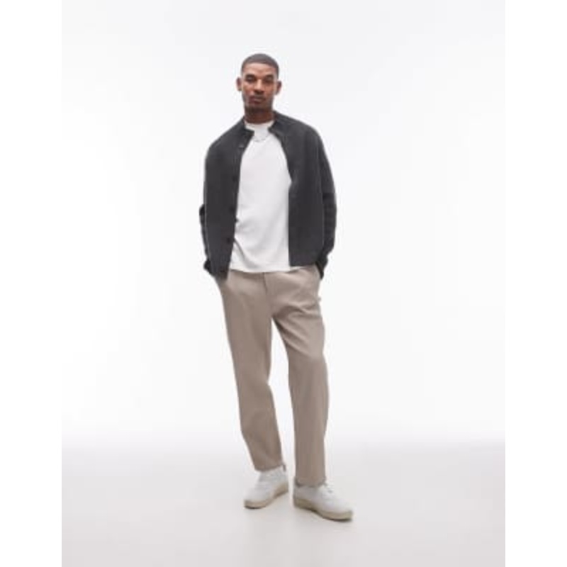 ARKET wool knit cardigan with funnel neck in black