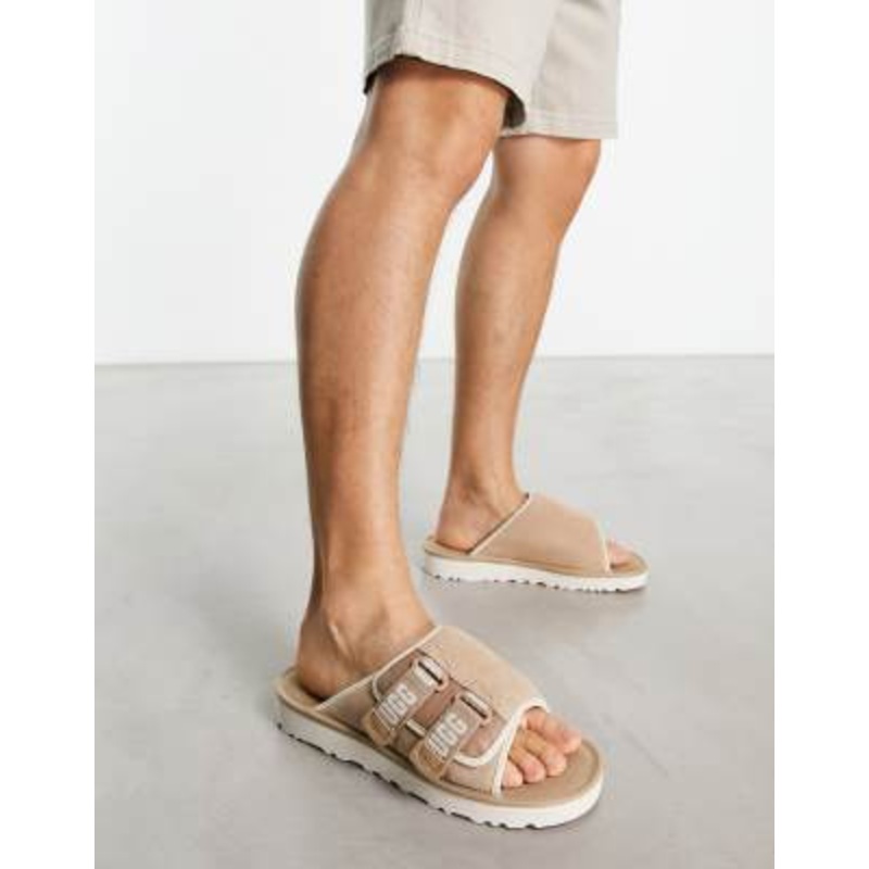 UGG goldencoast strap sliders in beige suede
