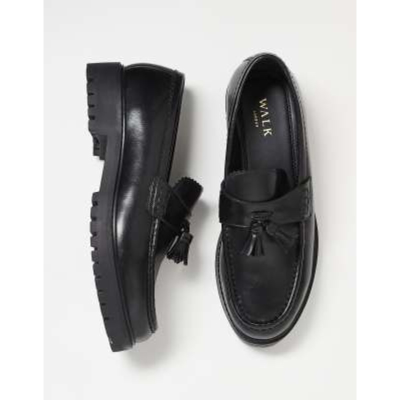 Walk London Sean tassel loafers in black