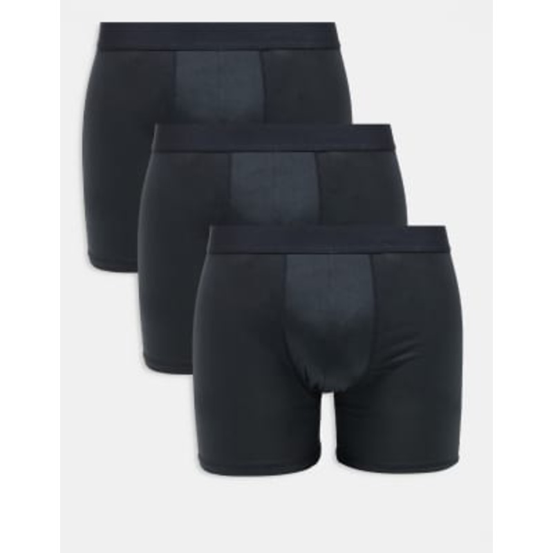 4505 3 pack quick dry microfiber performance boxer briefs in black