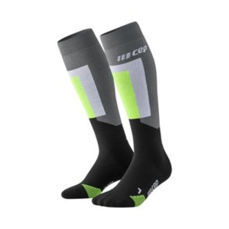CEP KNEE HIGH SKIING THERMO KOMPRESSION – MADE IN GERMANY – Kniestrmpfe – grey black/grau