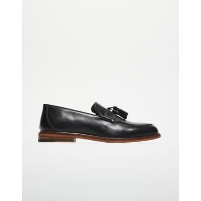 Walk London Putney tassel loafers in black leather
