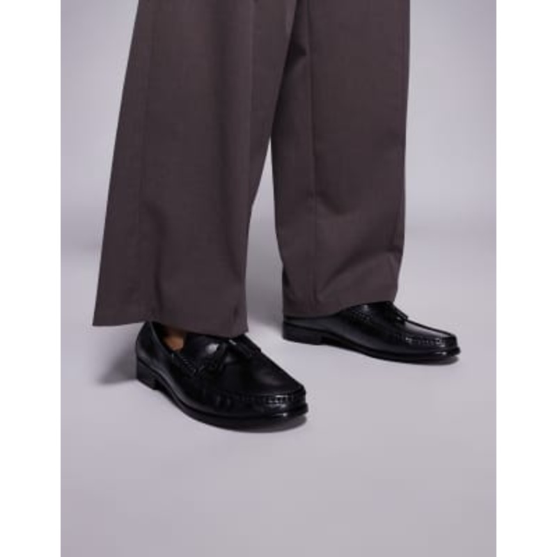 Walk London Tino tassel loafers in black leather