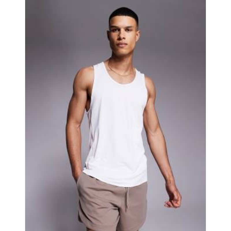 4505 Icon training tank top with racer back in white