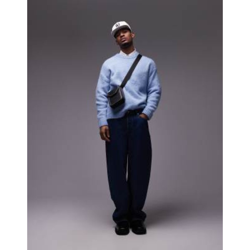 Topman relaxed fit sweater in light blue