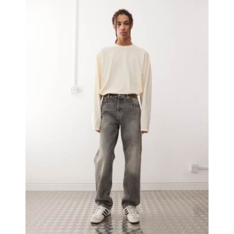 Weekday Space relaxed fit straight leg jeans in canyon gray wash