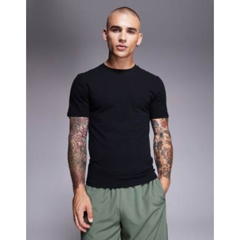 4505 shrunken fit cotton training baby tee with quick-dry finish in black