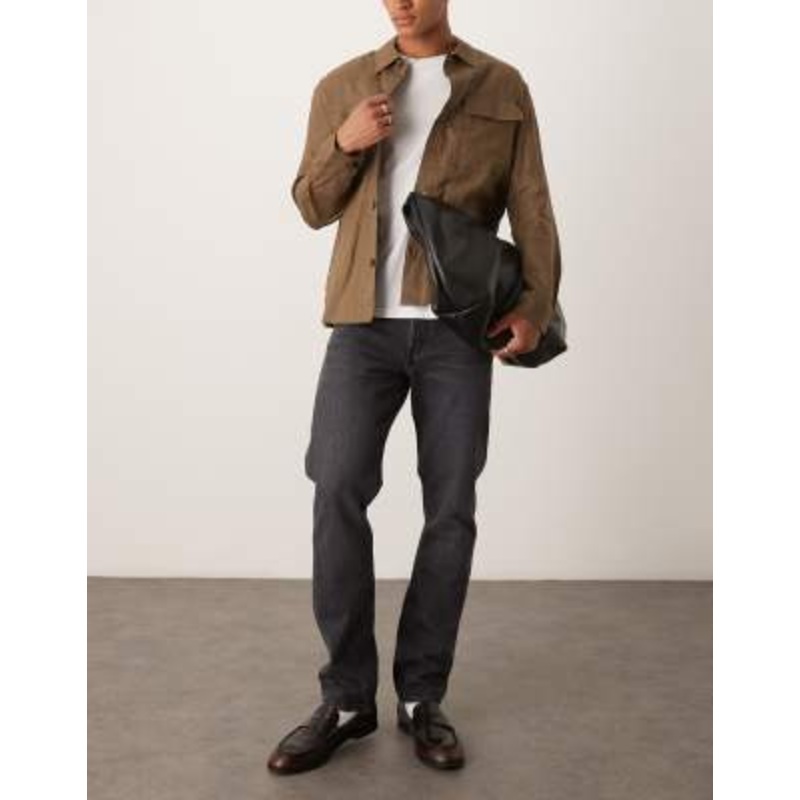 ARKET Park regular straight fit jeans in charcoal gray