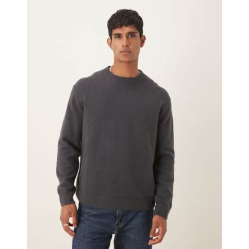 ARKET super soft crew neck knit sweater in washed black