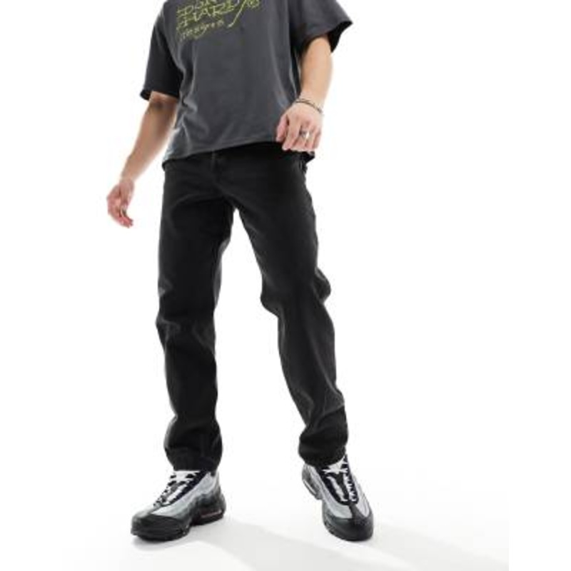 Weekday Barrel relaxed fit tapered jeans in tuned black