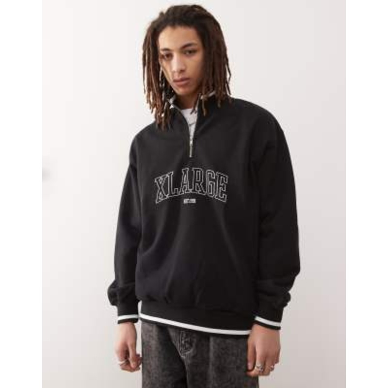 XLARGE half zip sweatshirt with logo in black
